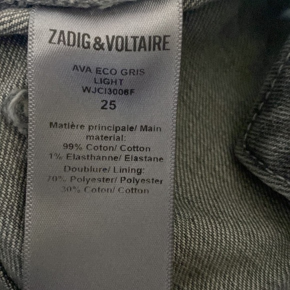 Zadig & Voltaire Denim Ava Eco Gris Light Jeans - Picture 8 of 14